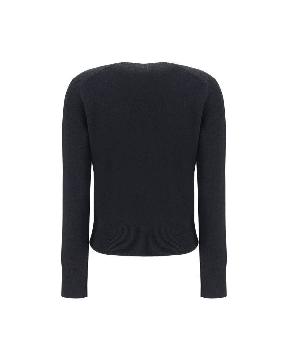 Ami Paris Black Wool Merino Sweatshirt Glam Steals