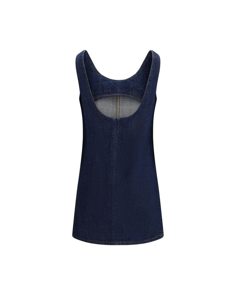 Ami Paris Blue Cotton Casual Dress Glam Steals