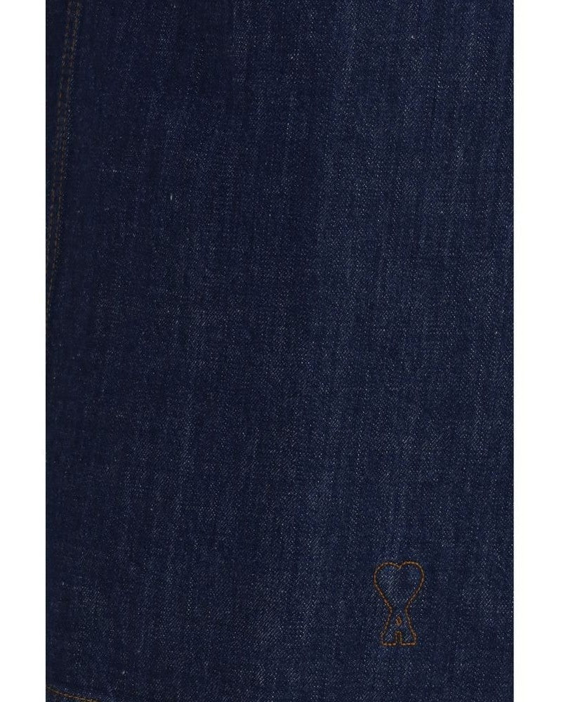 Ami Paris Blue Cotton Casual Dress Glam Steals