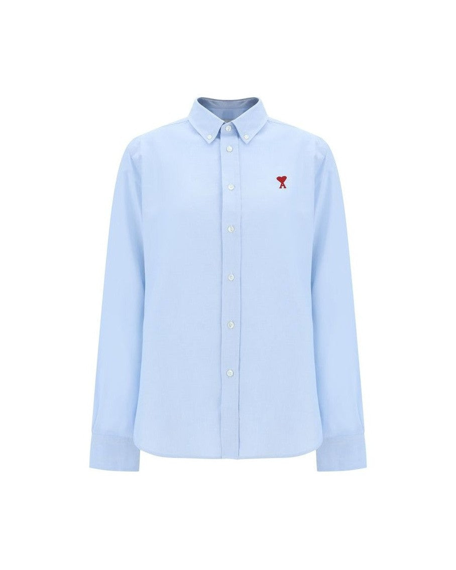 Ami Paris Blue Cotton Dress Shirt Glam Steals