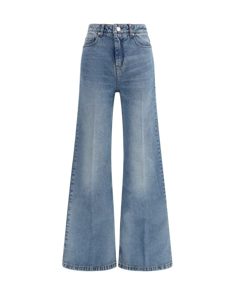 Ami Paris Blue Cotton Flared Jeans Glam Steals