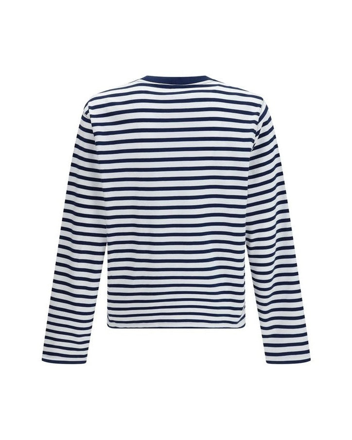 Ami Paris Blue Cotton Long Sleeve T-shirt Glam Steals