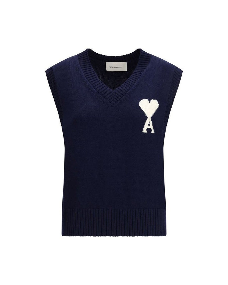 Ami Paris Blue Wool Fleece Sweatshirt Glam Steals