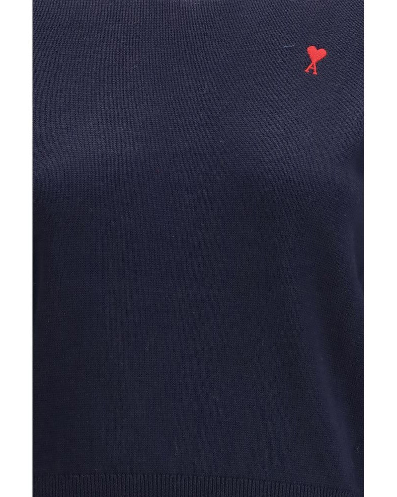 Ami Paris Blue Wool Merino Sweatshirt Glam Steals