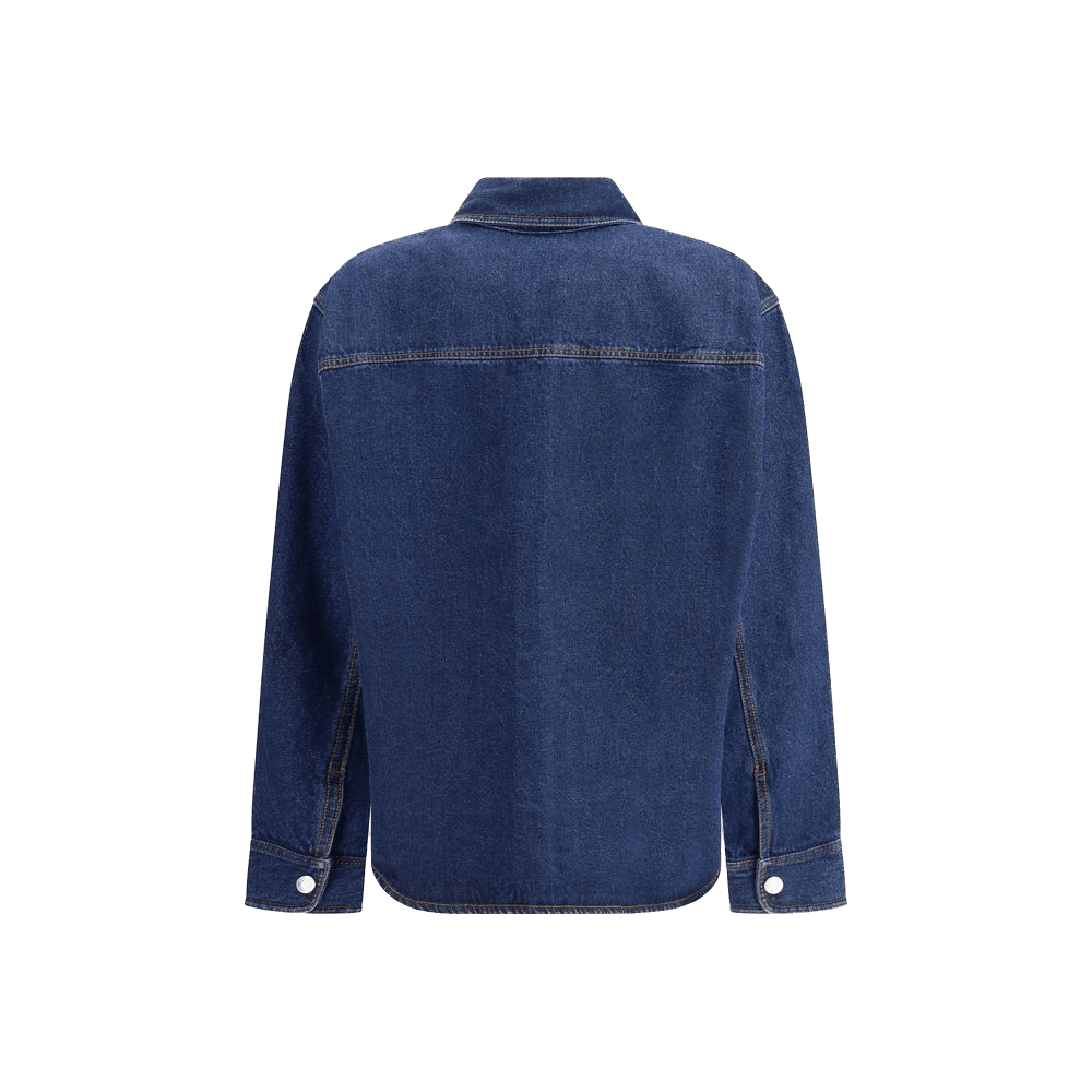 Ami Paris Cotton De Coeur Denim Overshirt Glam Steals