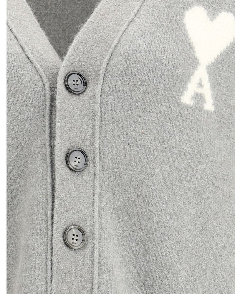 Ami Paris Gray Alpaca Vicugna Pacos Cardigan Glam Steals