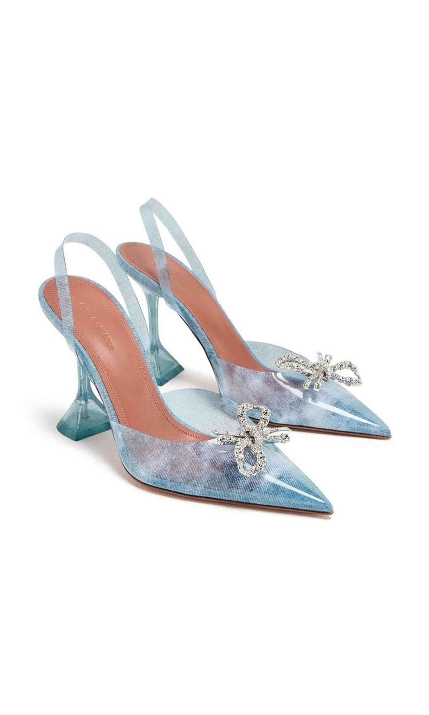 Amina Muaddi 95Mm Rosie Glass Pumps Glam Steals