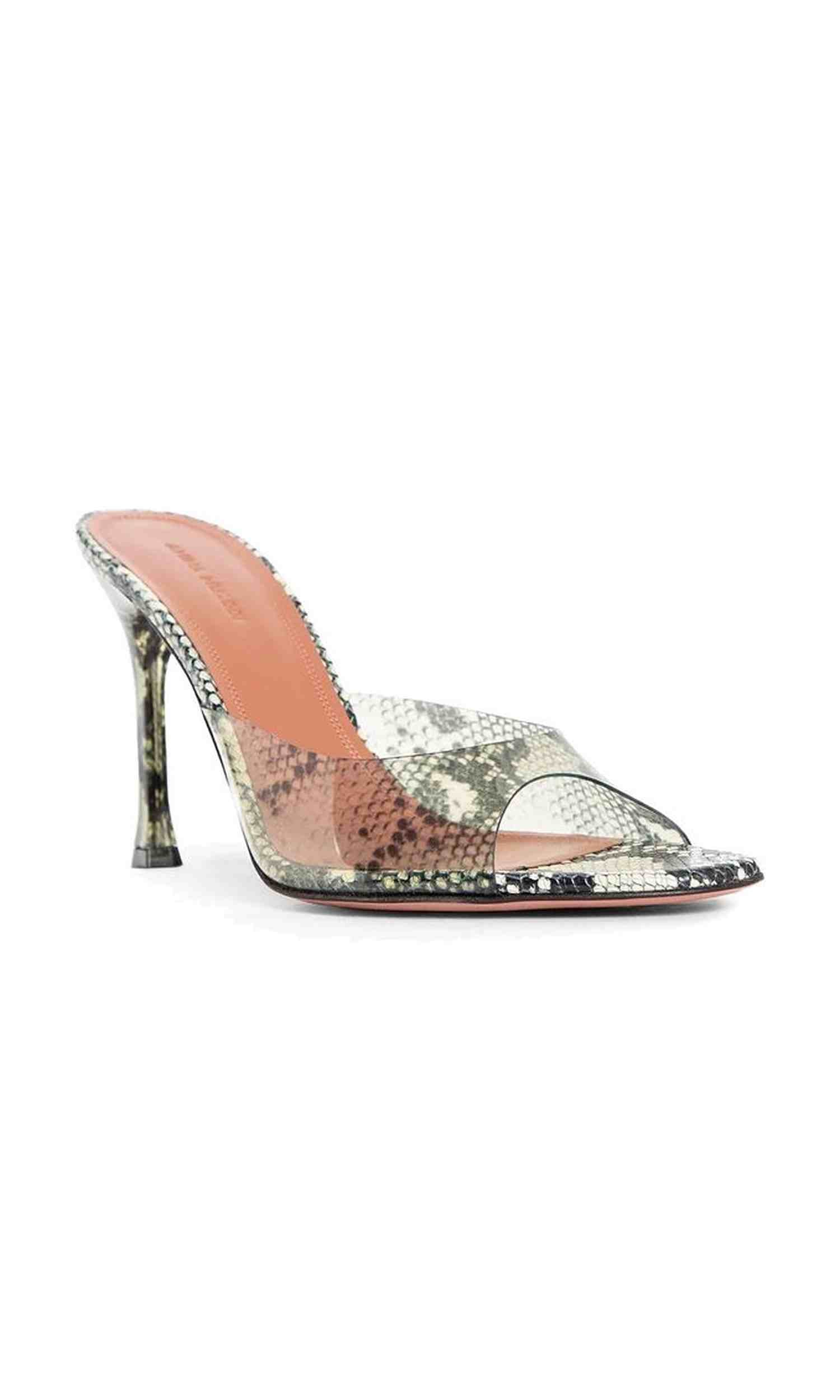 Amina Muaddi Alexa Glass 95 Snake Sandals Glam Steals