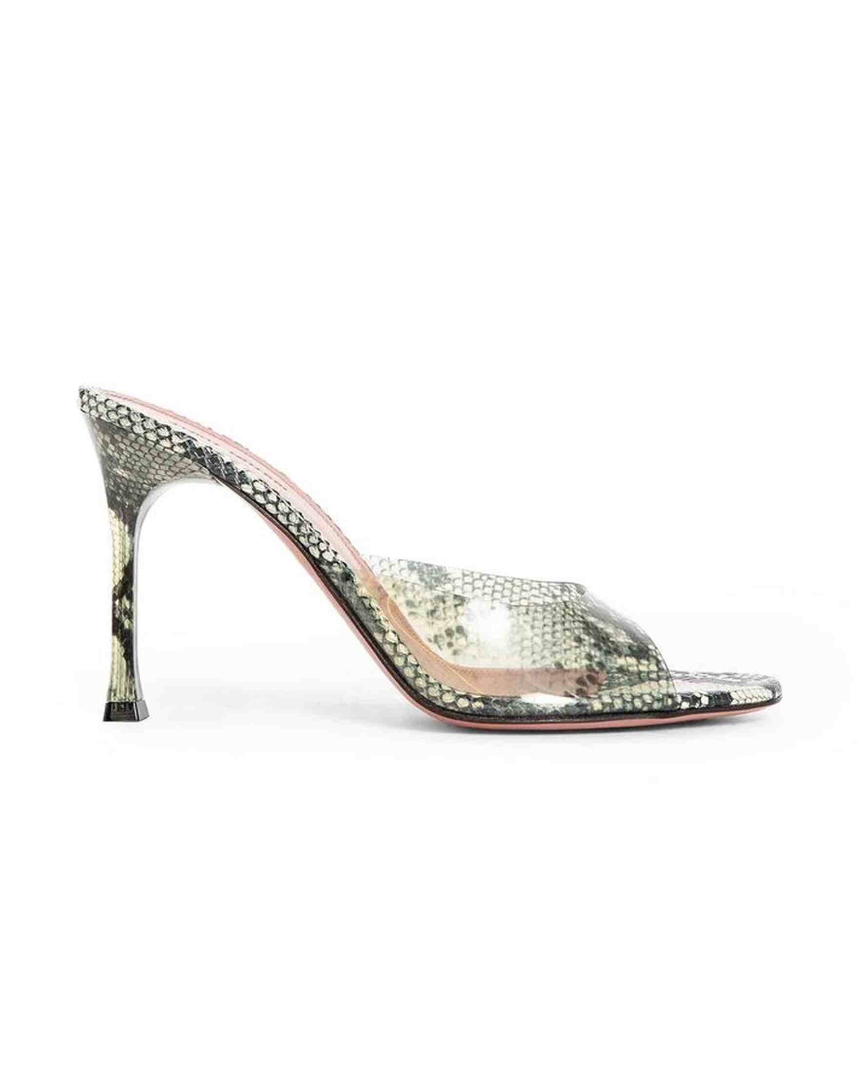 Amina Muaddi Alexa Glass 95 Snake Sandals Glam Steals