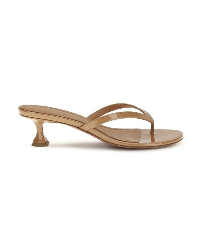 Amina Muaddi Beige  Flat Sandals