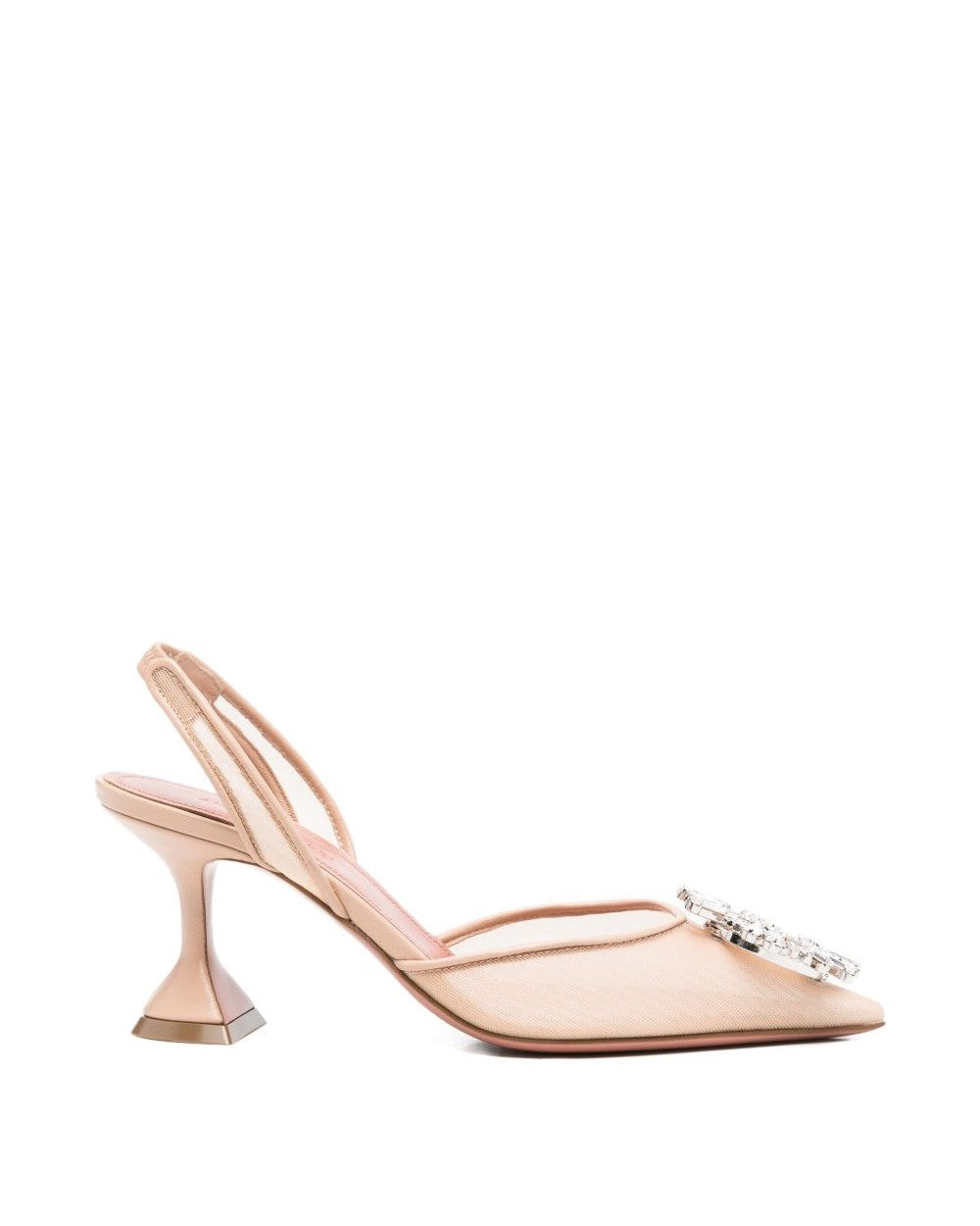Amina Muaddi Beige Heel Medium Heel