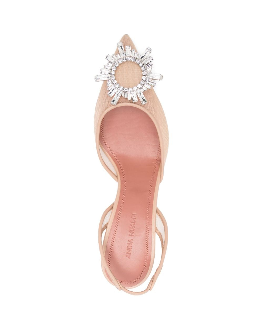 Amina Muaddi Beige Heel Medium Heel
