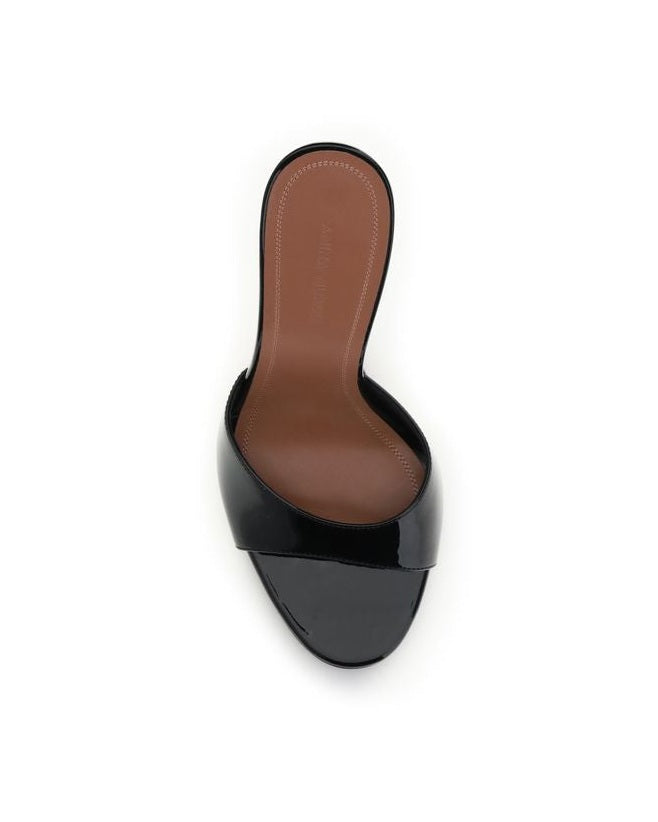 Amina Muaddi Black Calf Leather Bos Taurus Stiletto Heel Glam Steals