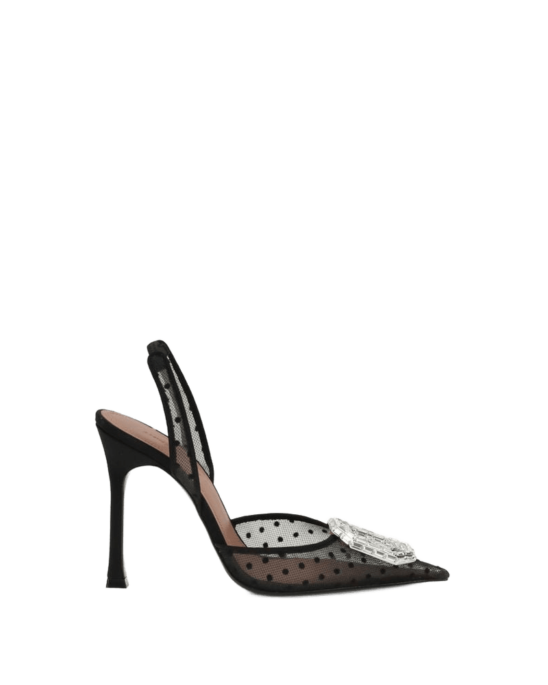 Amina Muaddi Black Glass Platform Pumps Glam Steals