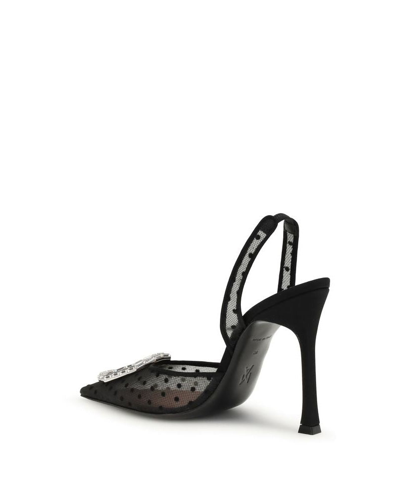 Amina Muaddi Black Glass Platform Pumps Glam Steals