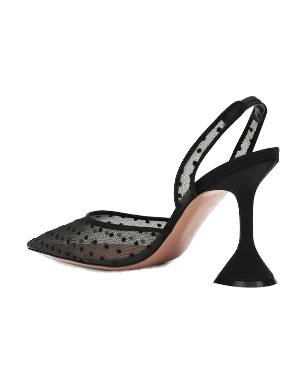 Amina Muaddi Black Polyester High Heel Pumps Glam Steals