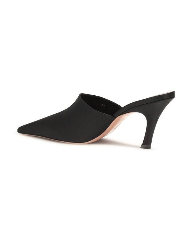 Amina Muaddi Black Silk Sandals 