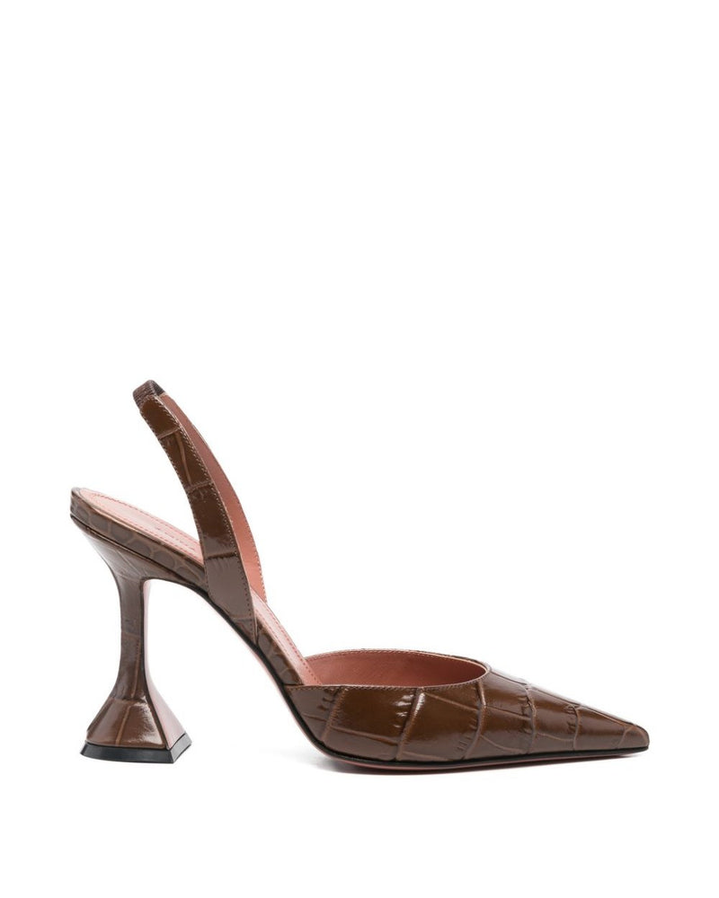 Amina Muaddi Brown Heel Medium Heel