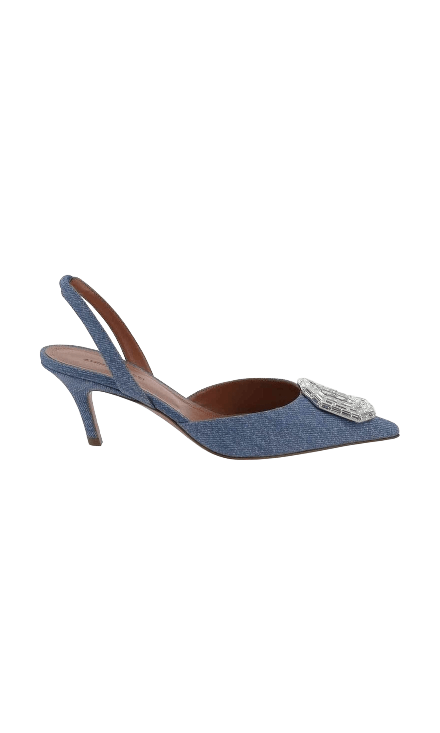 Amina Muaddi Denim Camelia Sling 60 Printed Pumps Glam Steals