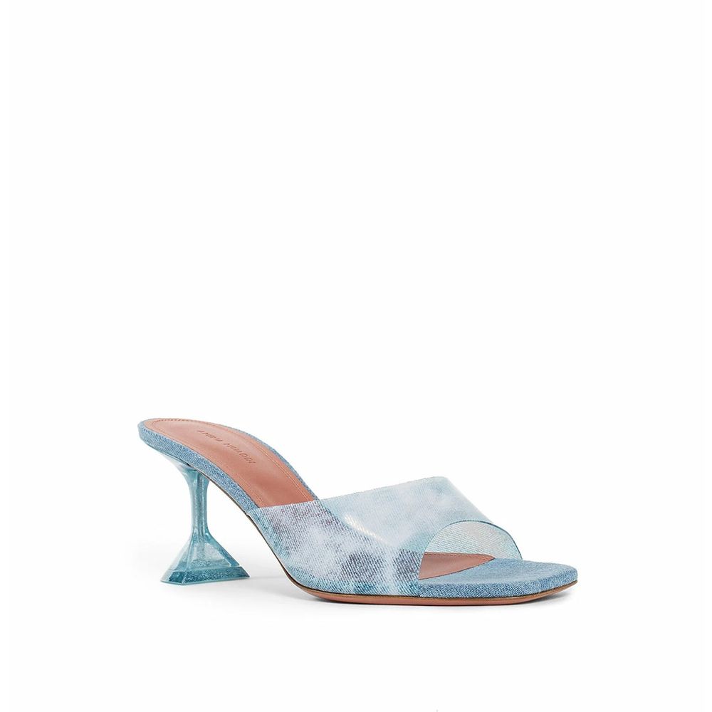 Amina Muaddi Denim Lupita Glass Pvc Mules Glam Steals