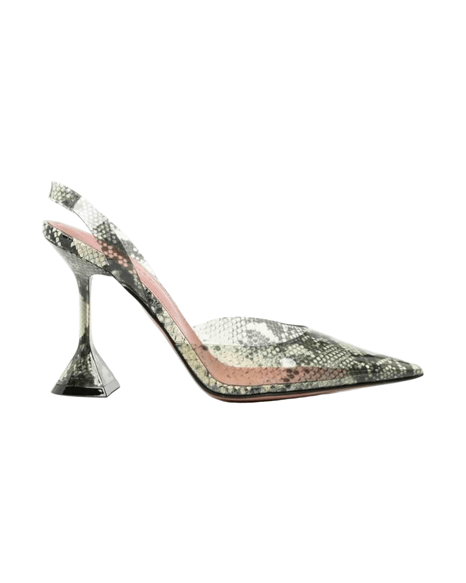 Amina Muaddi Holli Glass 95mm Snakeskin Effect Pumps Glam Steals