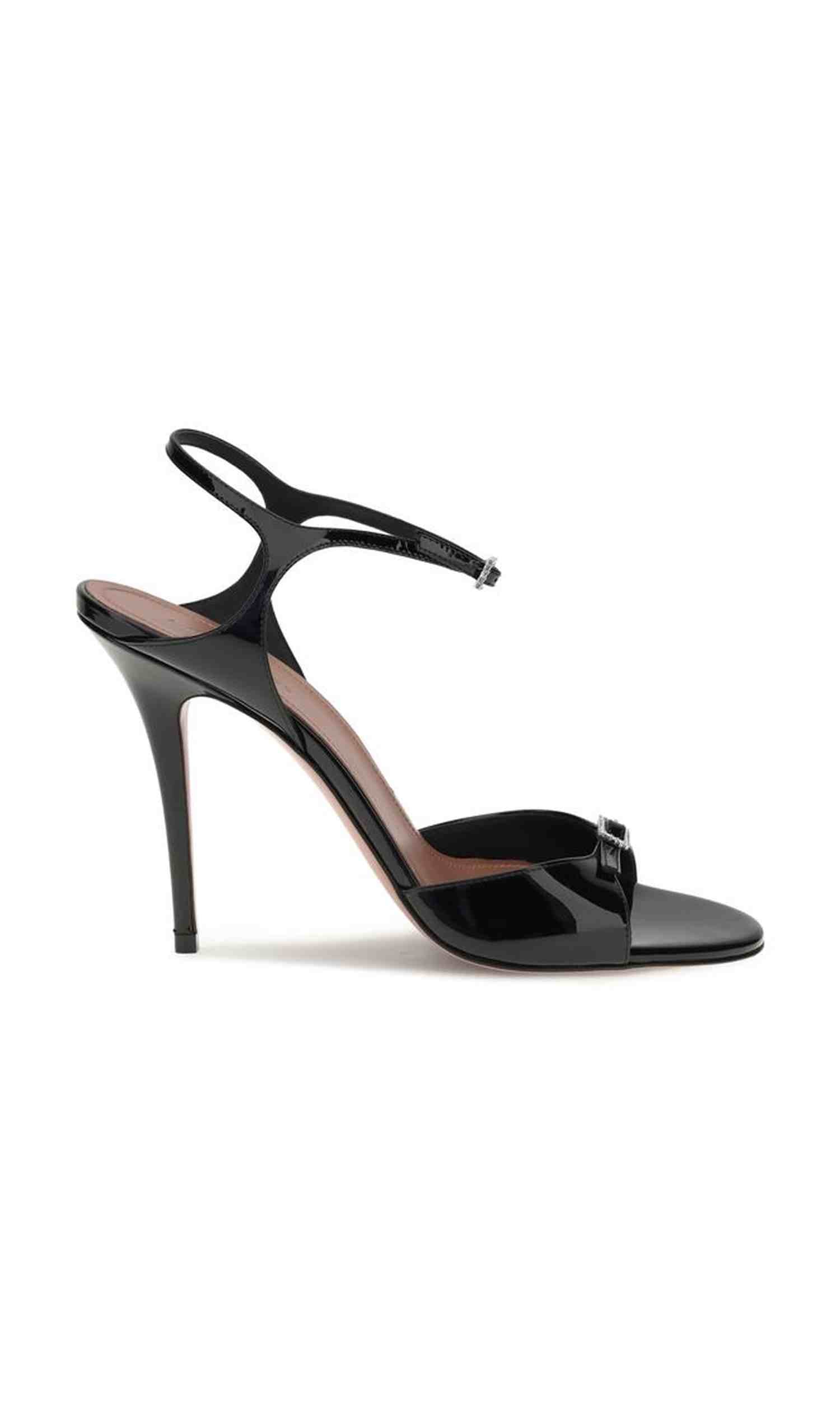 Amina Muaddi Leather Patent Adut Sandals Glam Steals
