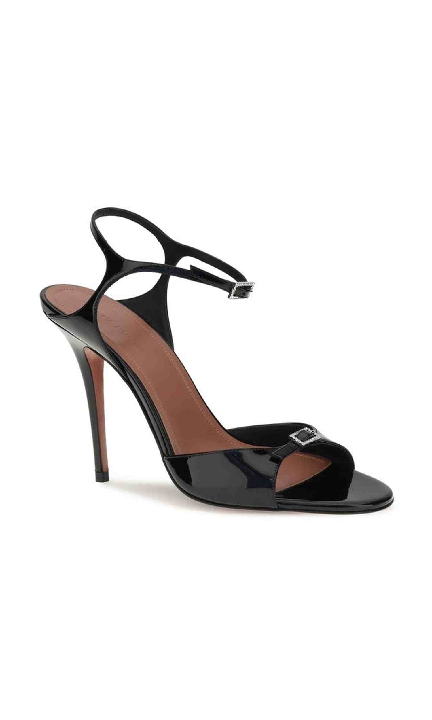 Amina Muaddi Leather Patent Adut Sandals Glam Steals