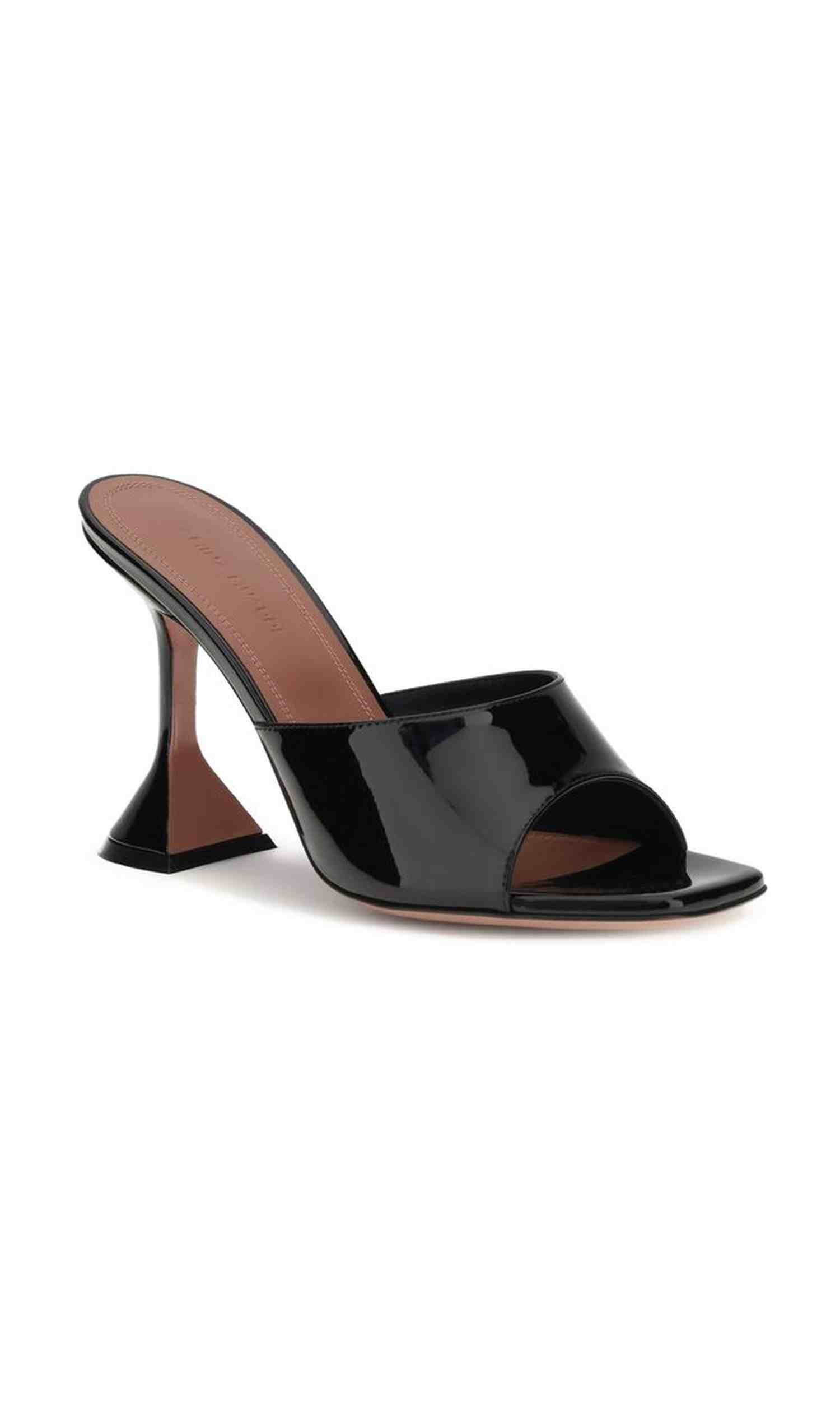 Amina Muaddi Leather Patent Lupita Sandals Glam Steals