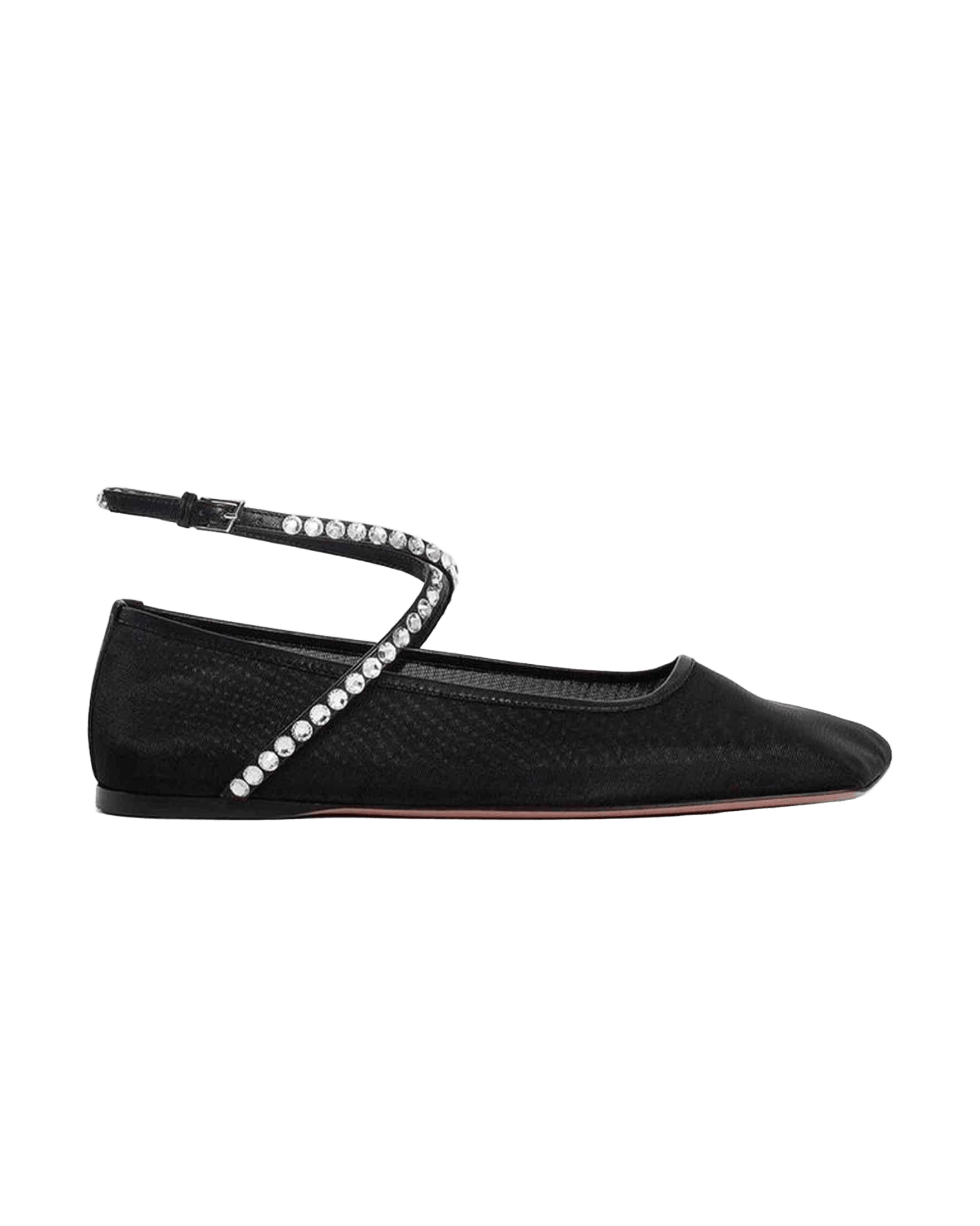 Amina Muaddi Mesh Crystal Ballerina Flats Glam Steals