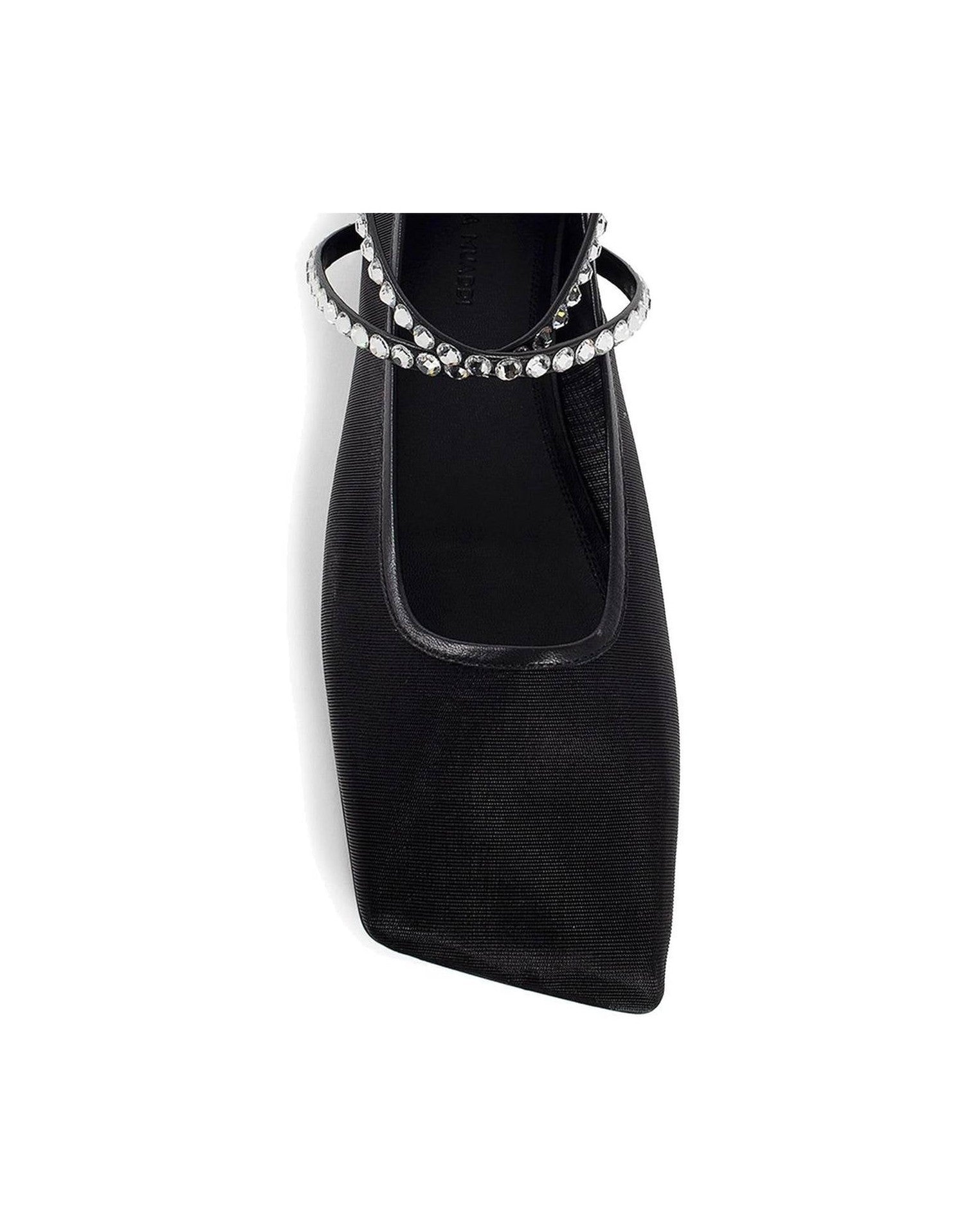 Amina Muaddi Mesh Crystal Ballerina Flats Glam Steals