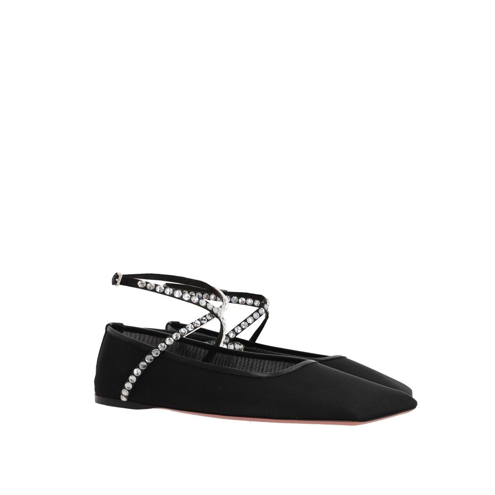 Amina Muaddi Mesh Crystal Ballerina Flats Glam Steals