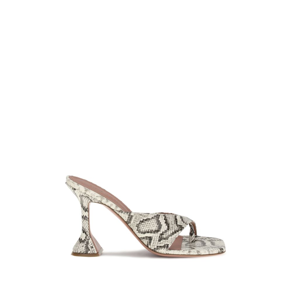 Amina Muaddi Python-Patterned Shiona Sandals Glam Steals