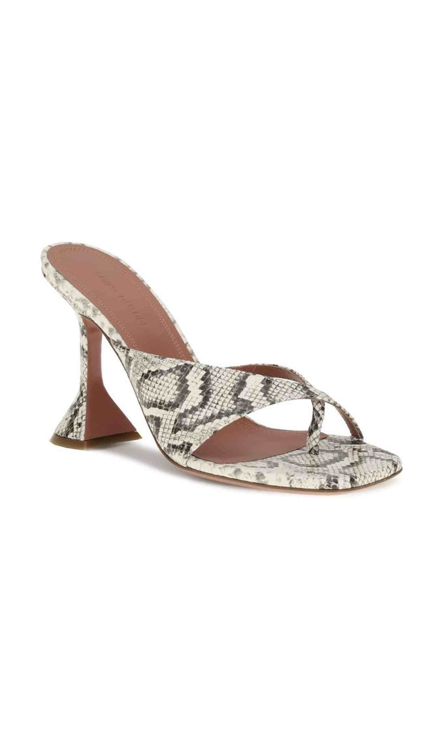 Amina Muaddi Python-Patterned Shiona Sandals Glam Steals