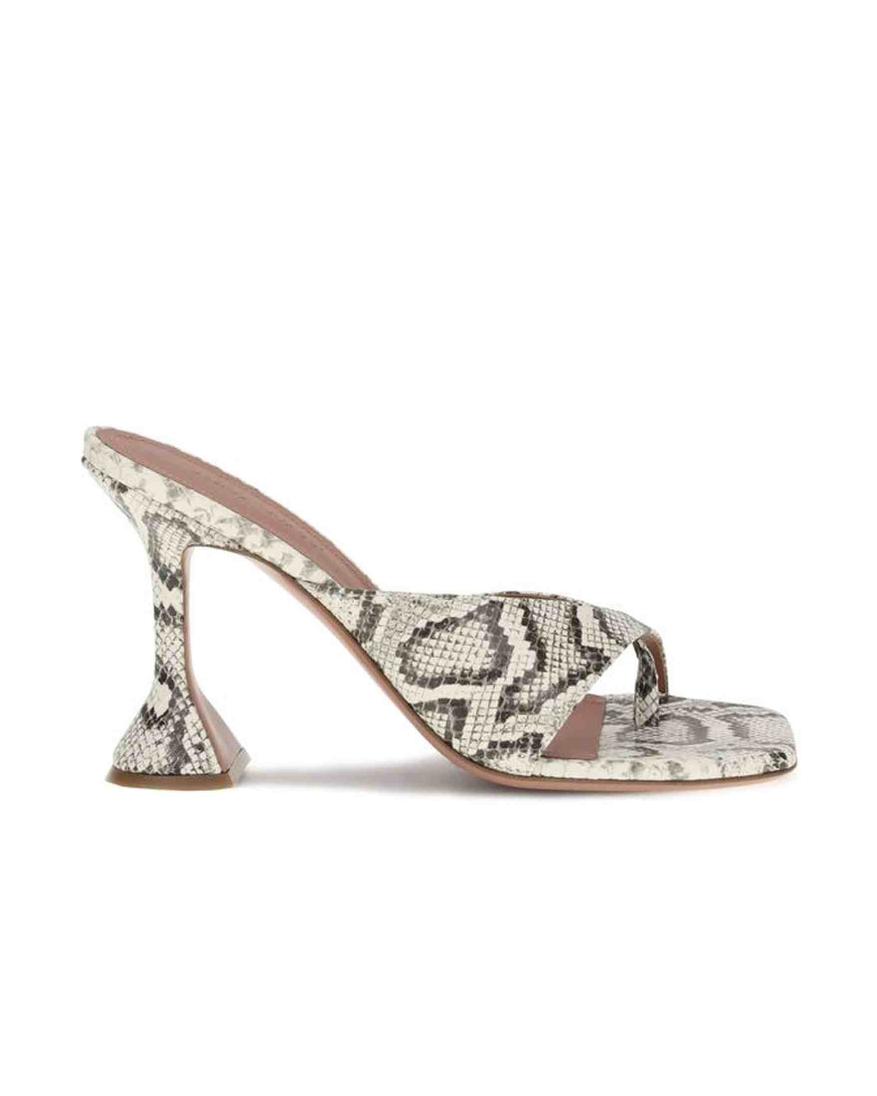 Amina Muaddi Python-Patterned Shiona Sandals Glam Steals