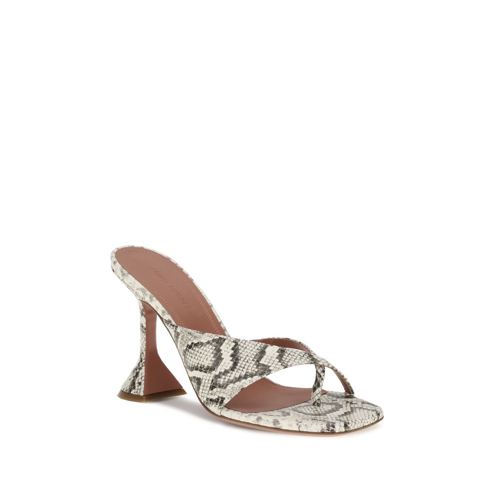 Amina Muaddi Python-Patterned Shiona Sandals Glam Steals