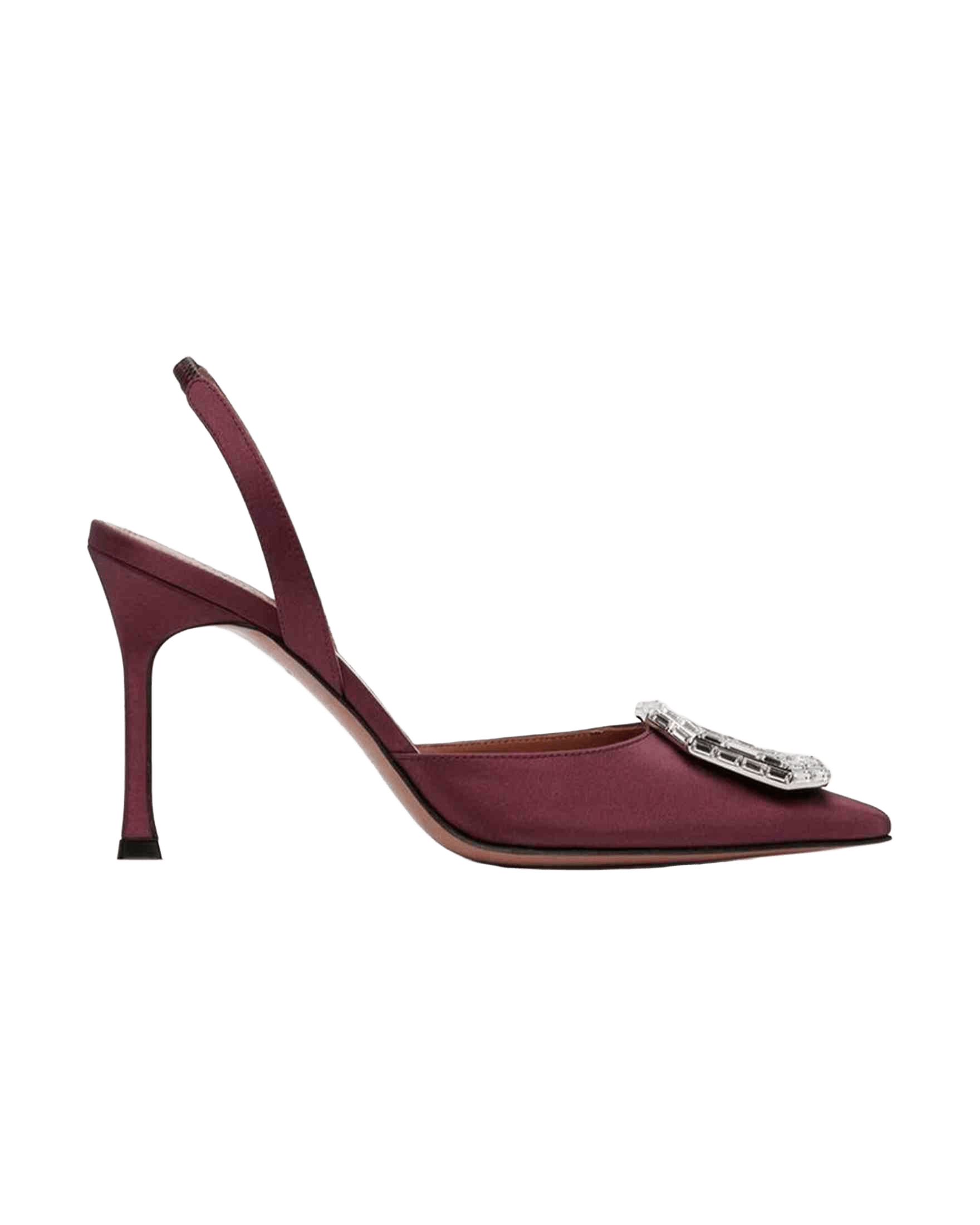 Amina Muaddi Satin Camelia Sling 90 Pumps Glam Steals