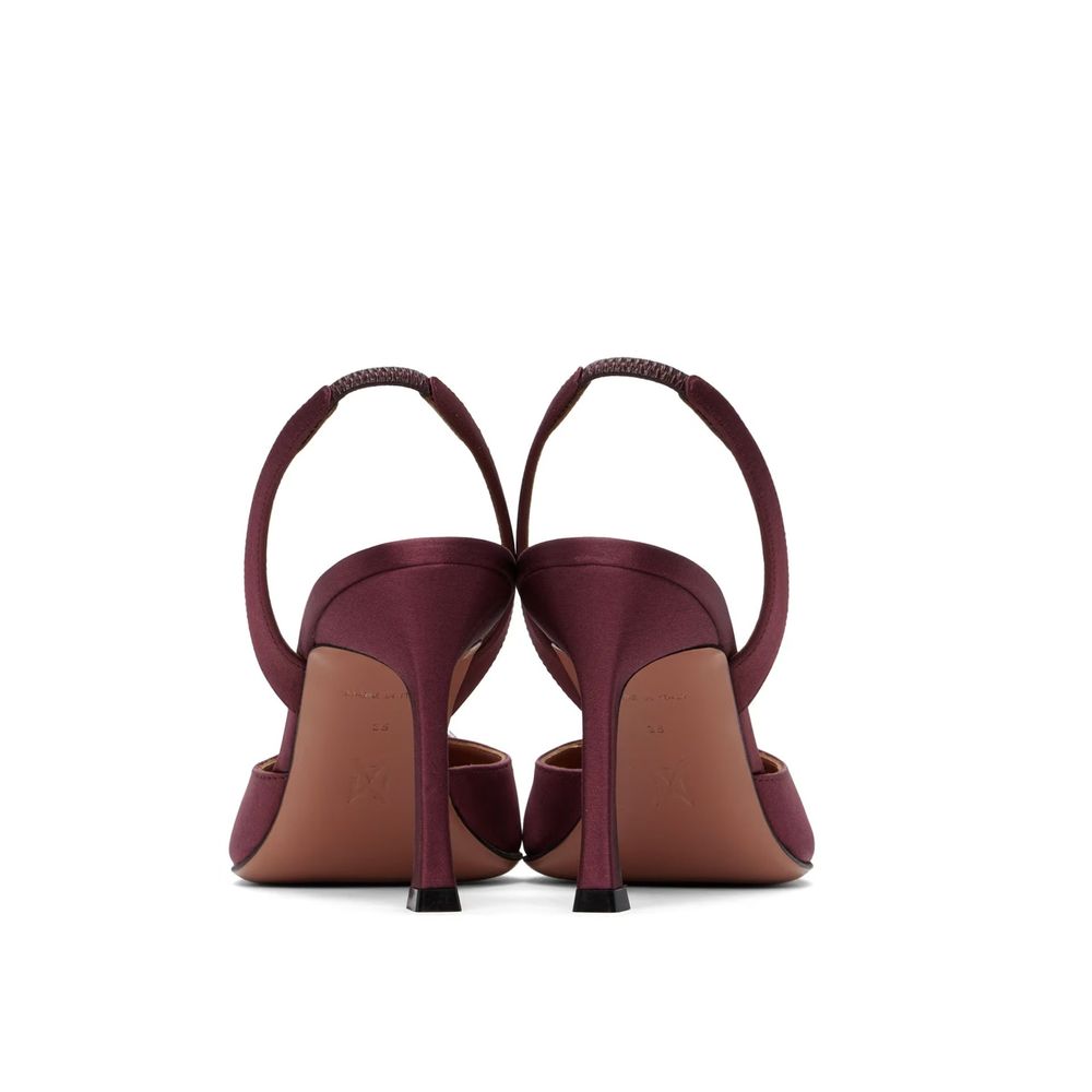 Amina Muaddi Satin Camelia Sling 90 Pumps Glam Steals