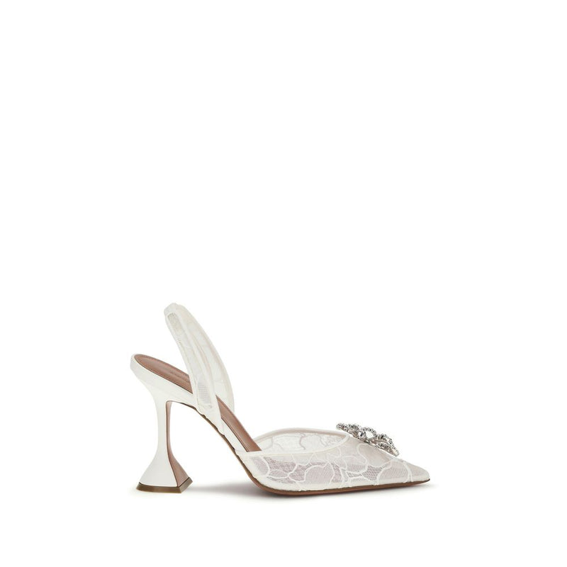 Amina Muaddi White High Heel Pumps Glam Steals