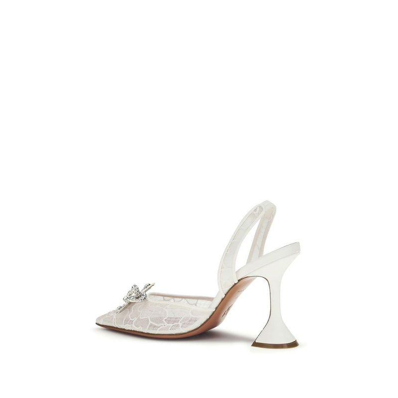 Amina Muaddi White High Heel Pumps Glam Steals