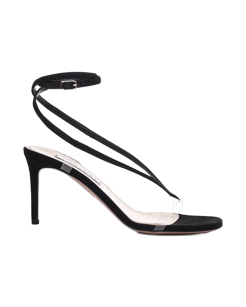 Aquazzura Black Calfskin Suede Heels Glam Steals