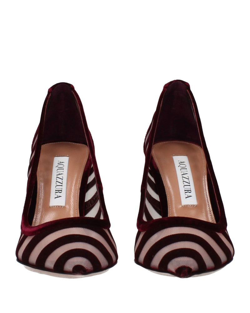 Aquazzura Velvet Transparent Mid Heel Pumps Glam Steals