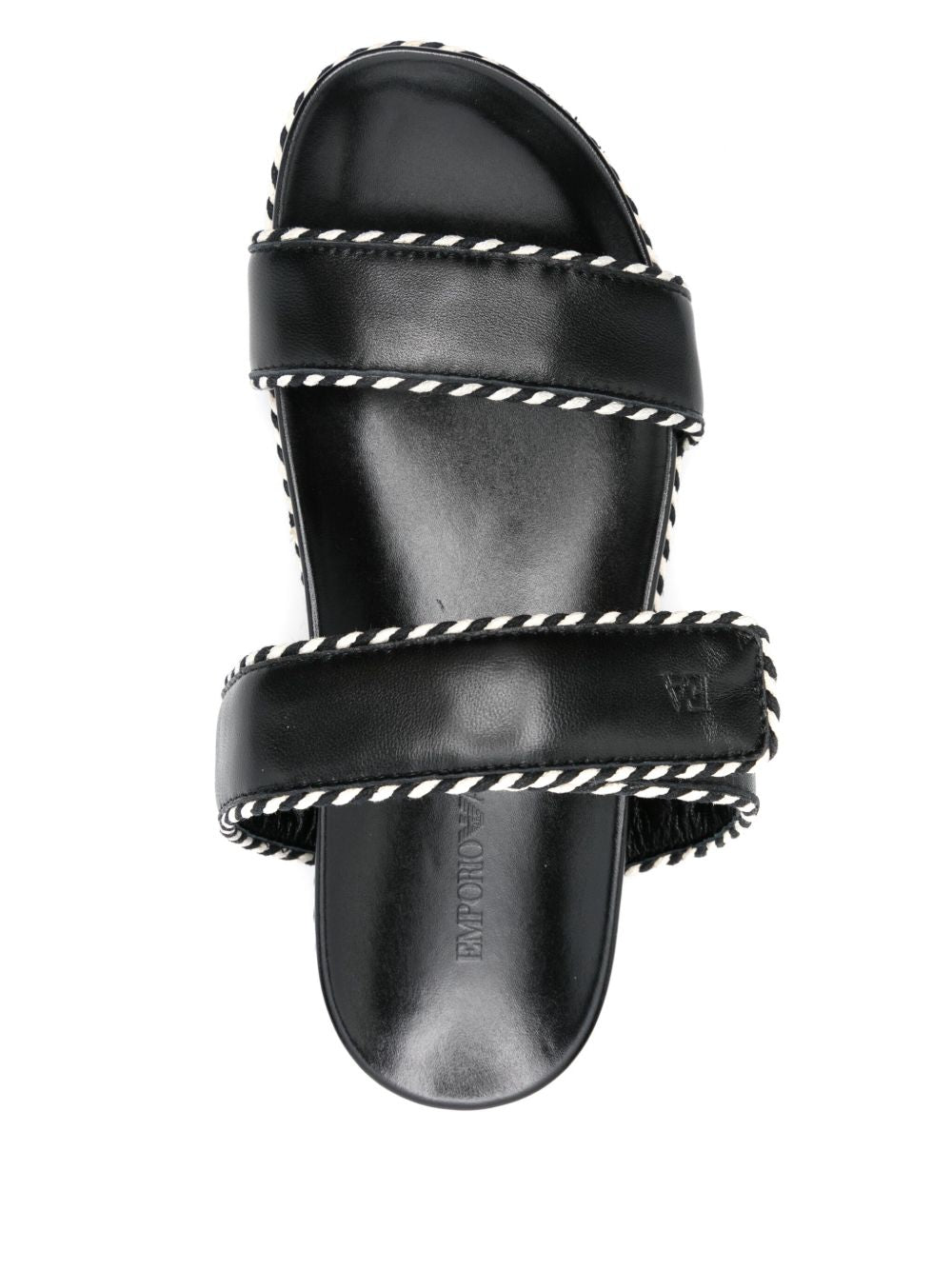 Armani Emporio Exclusive Sandals with Nappa Strap and Two Tone Profiles Glam Steals