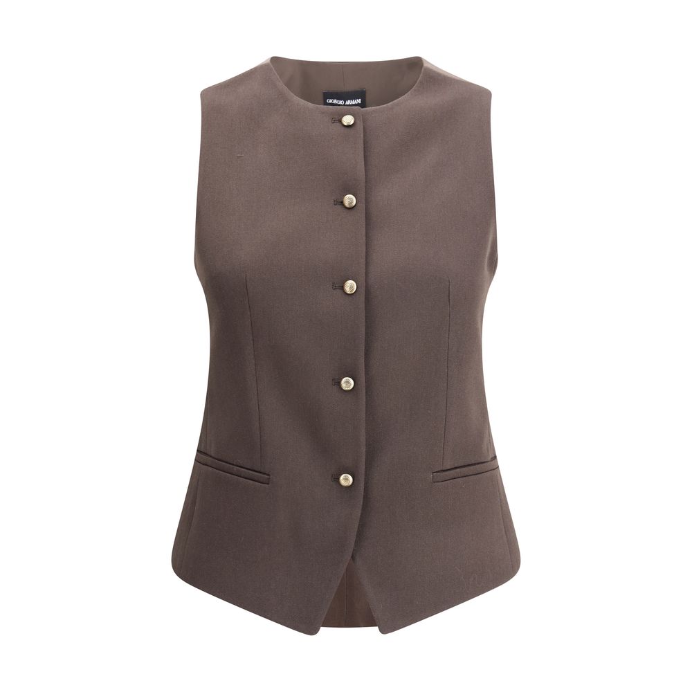 Armani Giorgio Single Breasted Hemp and Viscose Vest Glam Steals