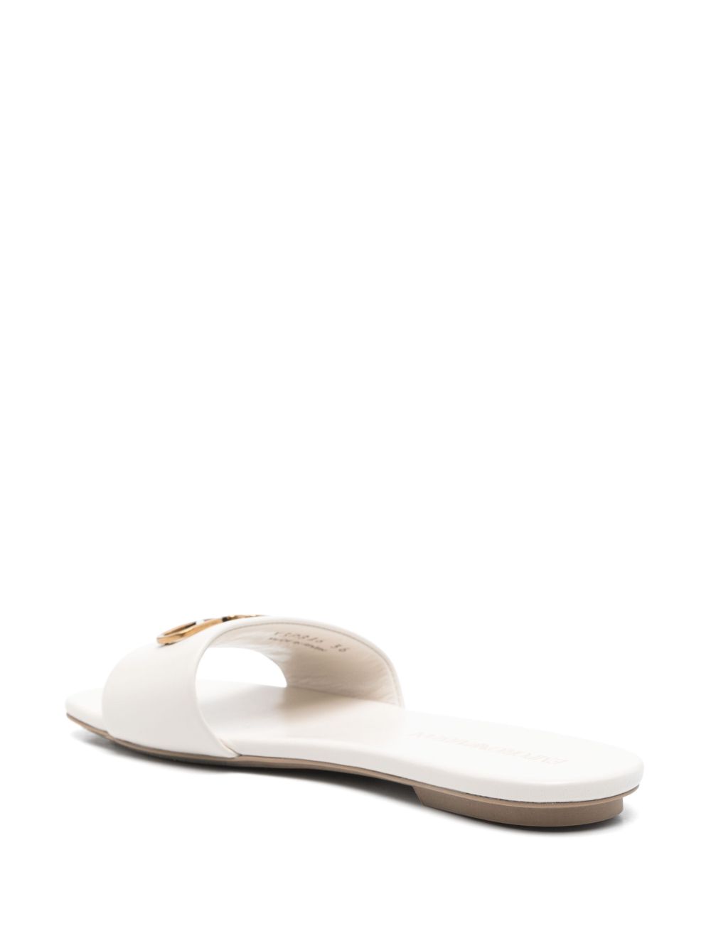 Armani Leather Emporio Exclusive Nappa Sandals with Eagle Plate Glam Steals
