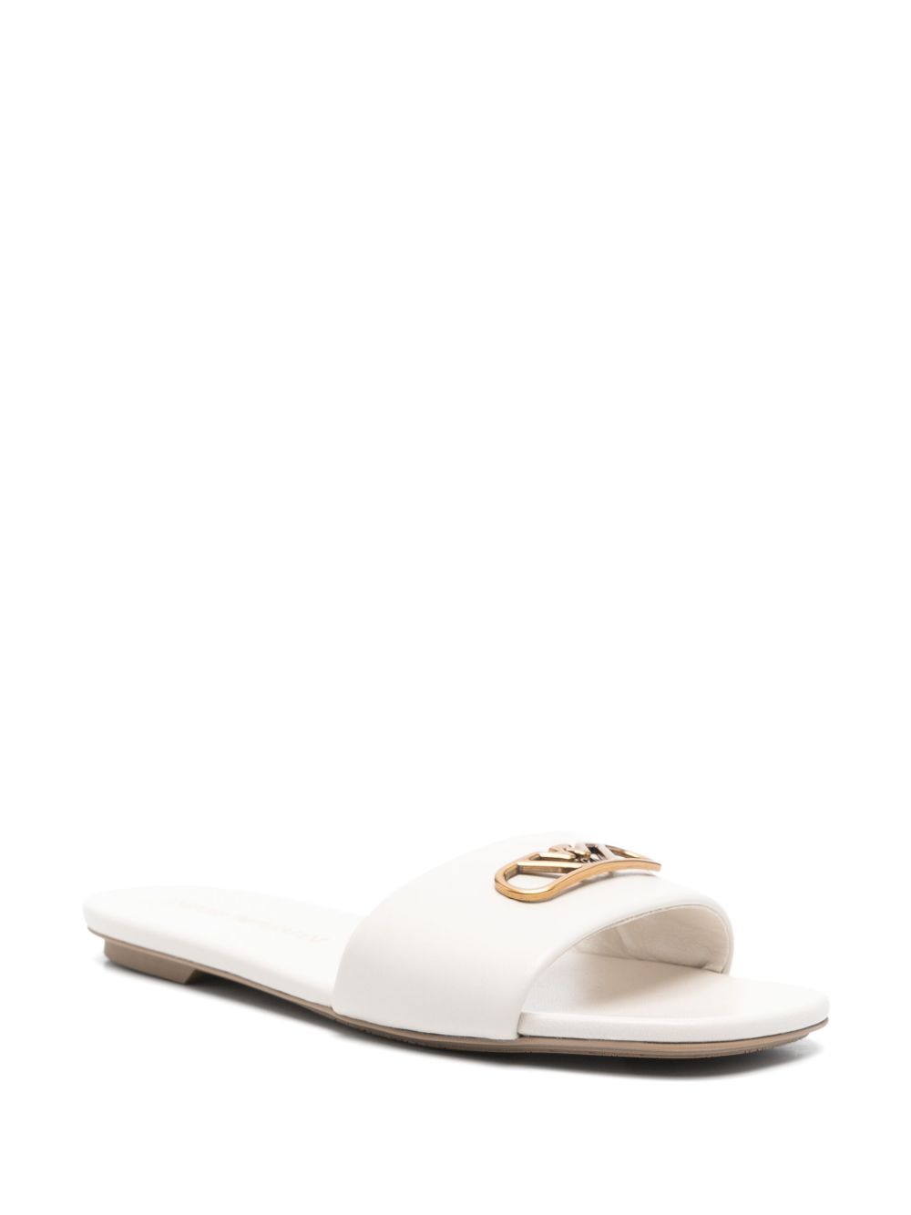 Armani Leather Emporio Exclusive Nappa Sandals with Eagle Plate Glam Steals