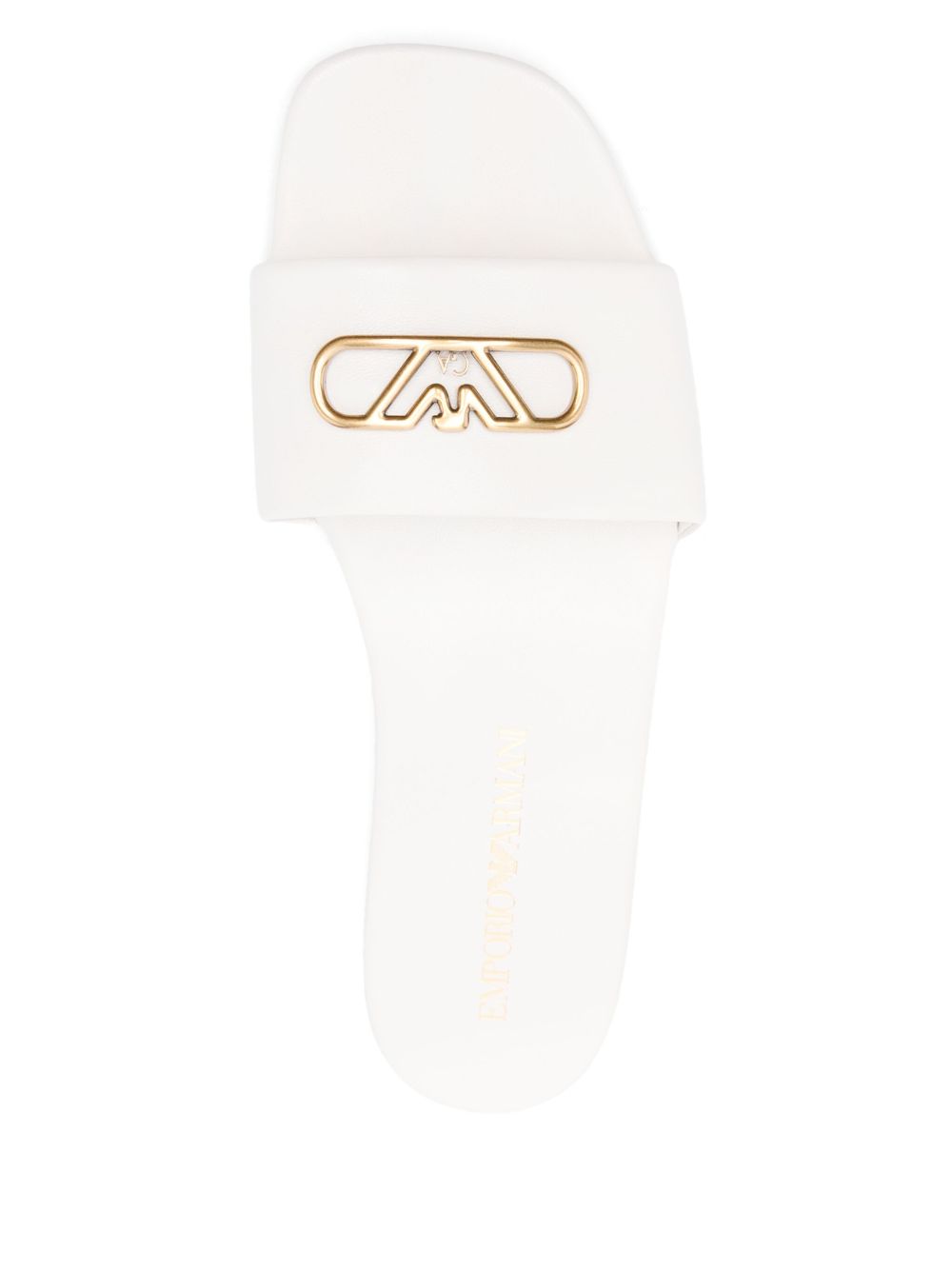Armani Leather Emporio Exclusive Nappa Sandals with Eagle Plate Glam Steals