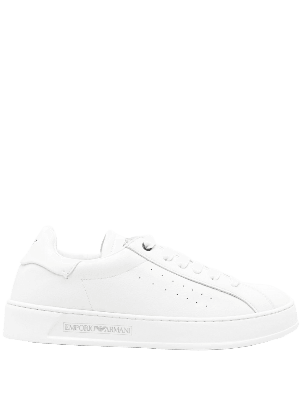 Armani Leather Emporio Exclusive Sneakers with Logo Glam Steals