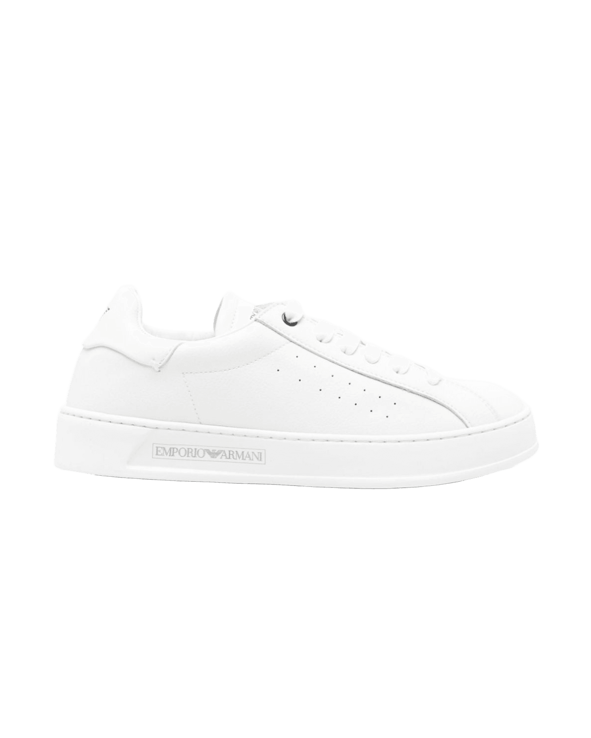Armani Leather Emporio Exclusive Sneakers with Logo Glam Steals