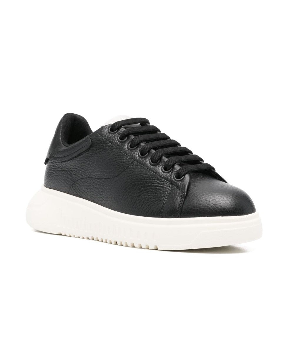 Armani Leather Emporio Exclusive Tumbled Sneakers Glam Steals