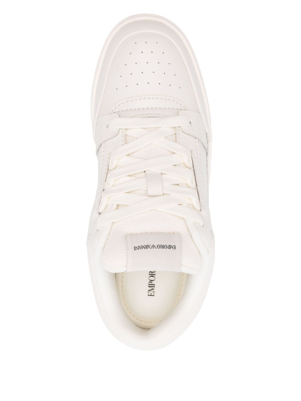 Armani Leather Emporio Exclusive and Mesh Sneakers with Contrasting Details Glam Steals